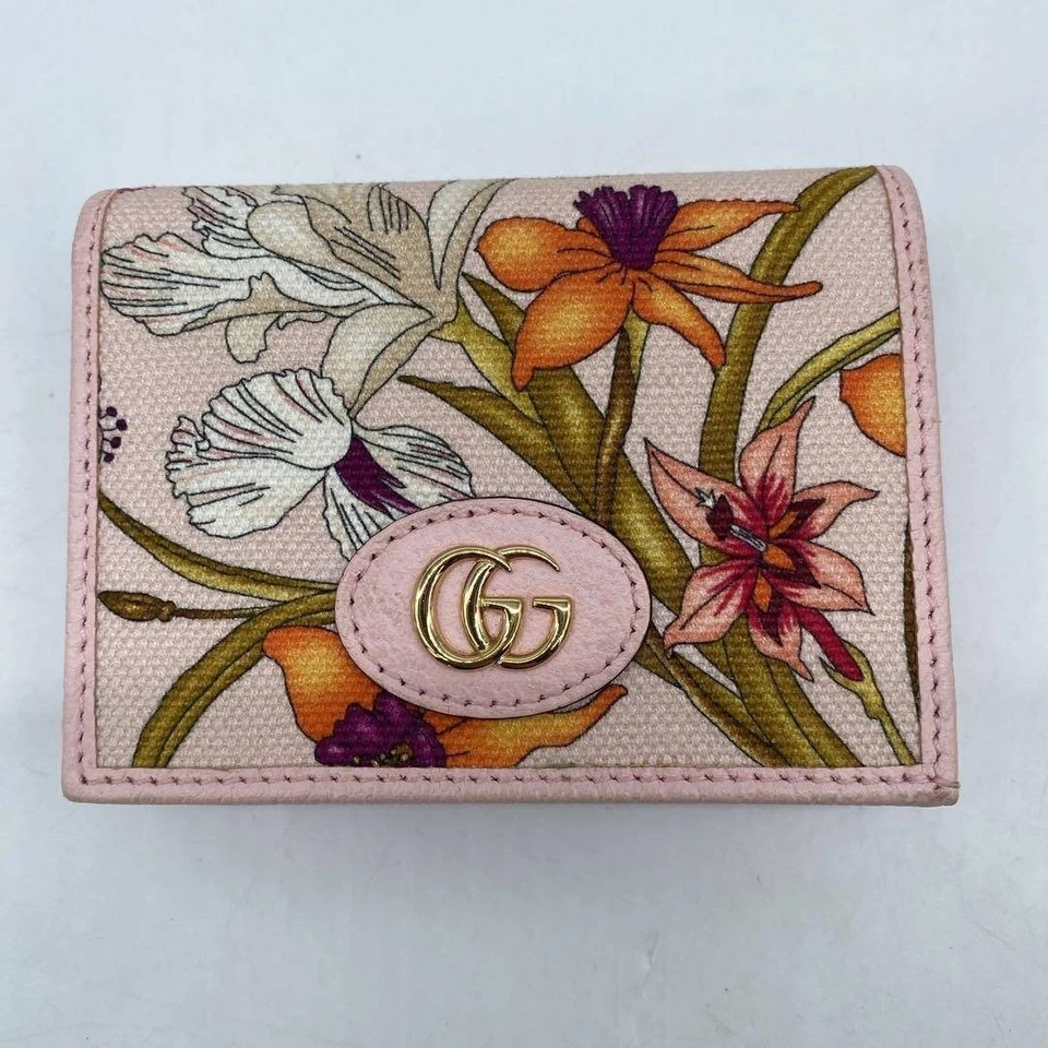Auténtica Cartera Larga Gucci Folwer Rosa X Multicolor Con Caja Bolsa para el Polvo Tarjeta Foto 2 de 4
