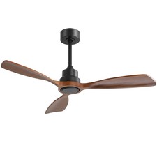 48" No Light Ceiling Fan 3 Wood Blades 6-Speed Reversible DC Motor