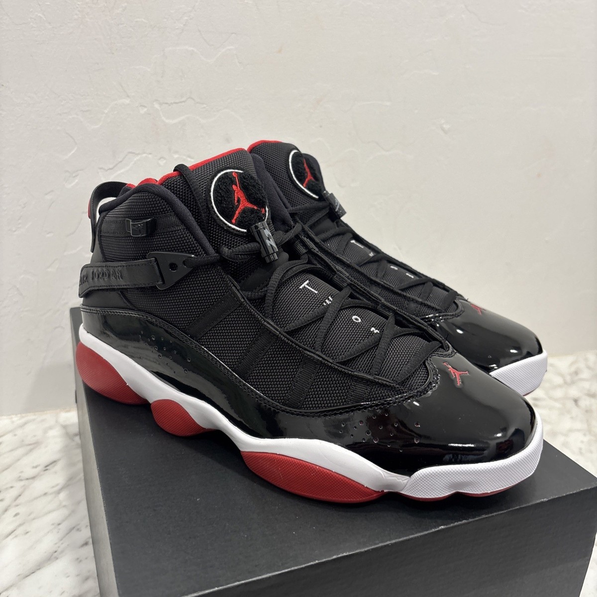 Nike Air Jordan 6 Rings Bred Playoff Black Varsity Red