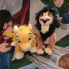 Disney Lion King Plush Lot Young Simba Cub Scar Stuffed Animals