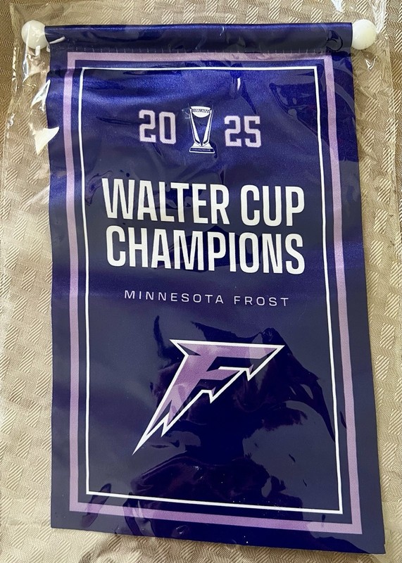 2025 Walter Cup Champions Minnesota Frost Mini Banner 10.5” x 6.5” Collectible
