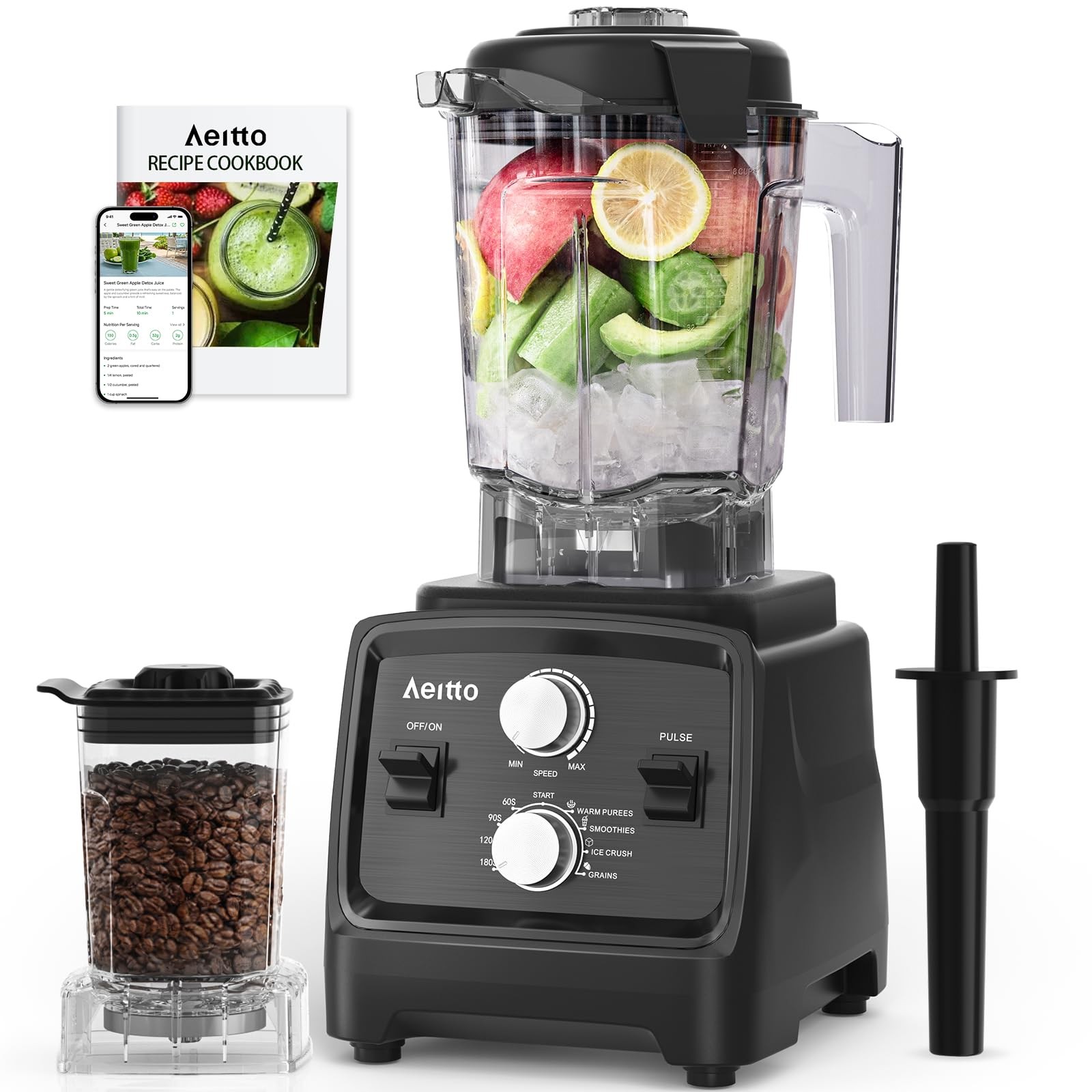 For Kitchen With 1800w Motor, 68oz. Large Capacity, 2-in-1 B