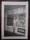 Vtg 1940s Coca-Cola Sign Photo Woman Cleaning Window In San Juan Bautista Ca