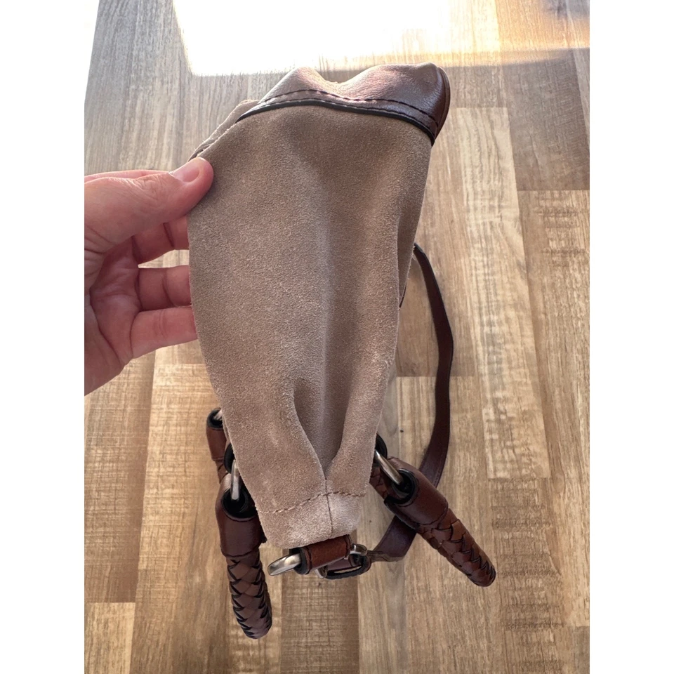 Cartera hobo vintage Y2K para mujer Banana Republic de cuero gamuza en marrón Foto 3 de 4