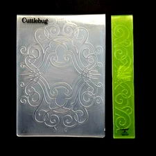 SCROLL BACKGROUND & BORDER Cuttlebug Embossing Folders Flourish Elegant um517