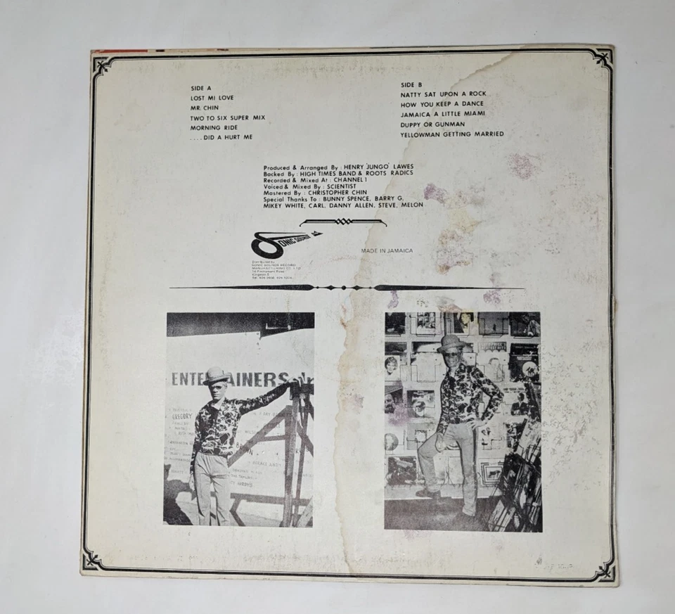 Yellowman – Duppy Or Gunman LP Vinyl Volcano 1980s– Reggae Dancehall Album - Image 4 of 4