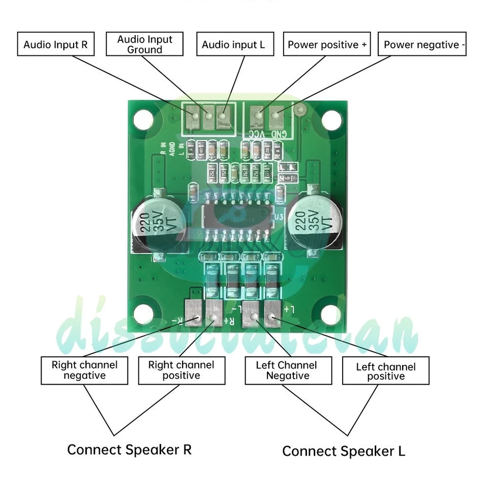 2x40W Mini Digital Power Amplifier Board CS8673E Audio Power Amplifier Module - Bild 4 von 4