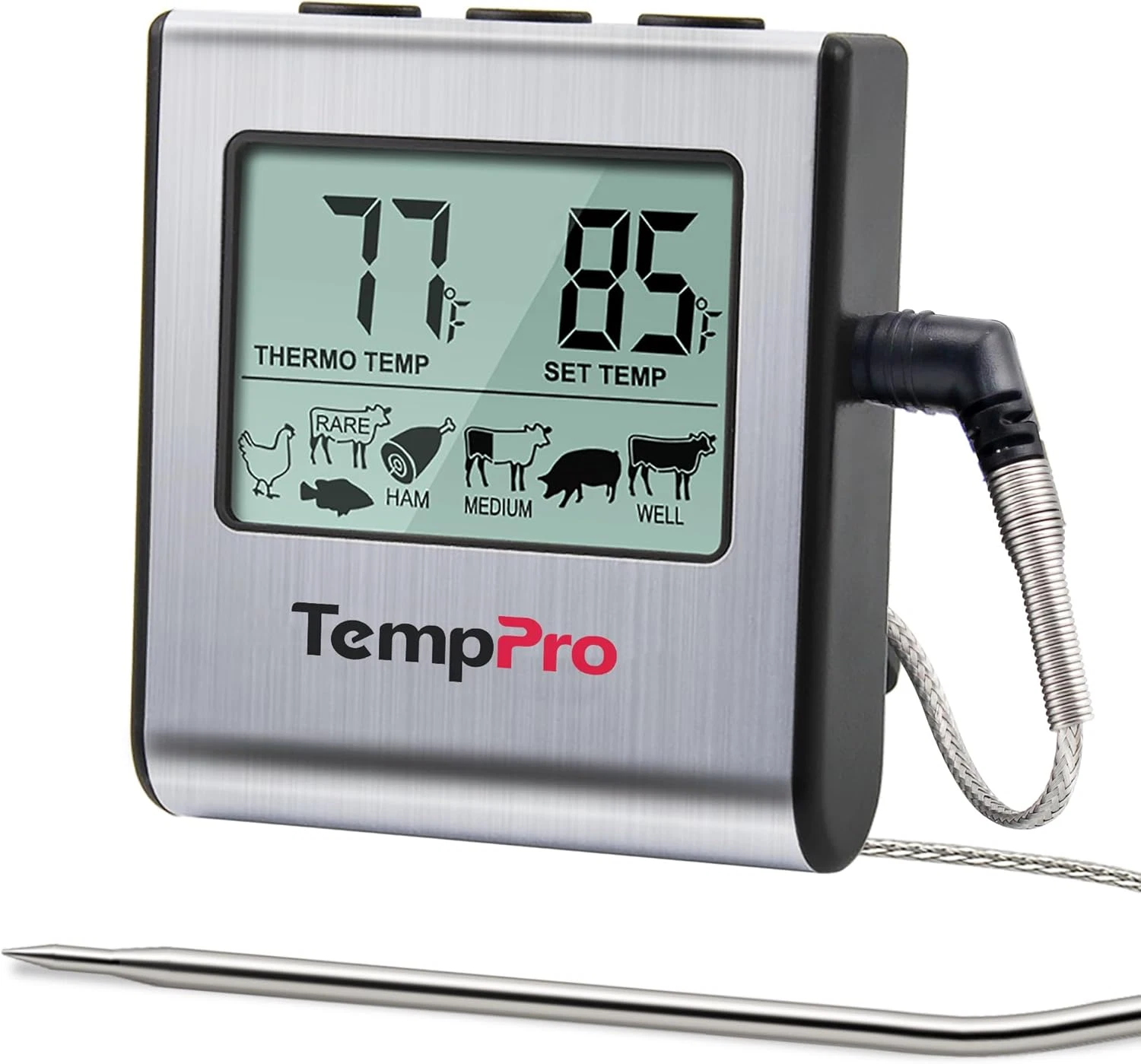 TP16 Large LCD Digital Cooking Food Meat Thermometer for Smoker Oven Kitchen BBQ