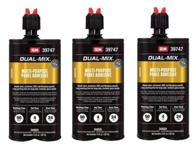 SEM 7oz Dual Mix Multi Purpose Auto Body Panel Bonding Adhesive 39747 (3 Pack)