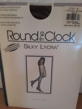 Vintage ROUND the CLOCK SILKY LYCRA Control Top Pantyhose Sz. B Chestnut...
