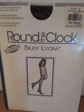 Vintage ROUND the CLOCK SILKY LYCRA Control Top Pantyhose Sz. B Chestnut...