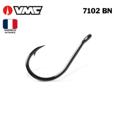 100 pack VMC 7102 #1 Black Nickel Vanadium Carp Turned-Up Eye