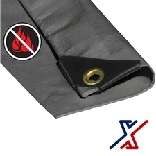 14 x 20 Silver Color 12 Mil Fire Retardant Heavy Duty Tarp / Canopy by X1Tools