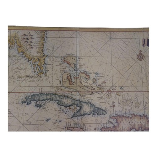 Vintage 1996 15 1/2" X 26 1/4" Reproduction Italian Map Caribbean West Indies - Picture 6 of 14