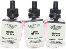 Bath & Body Works Flowers for Mom Wallflower Plug Bulb 3pc Refill Floral Pink
