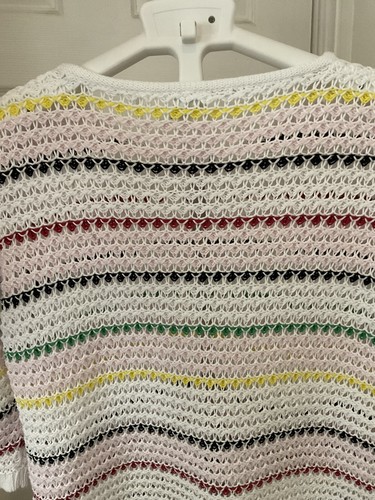 madeleine jumper size 14/16 crochet open knit white colour mix 3/4 sleeve Summer - Picture 6 of 7