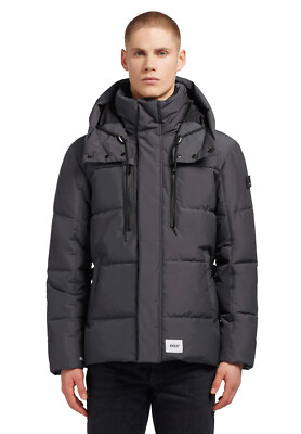 KHUJO men's jacket winter jacket KIRC men's hooded parka gray-size XL-new