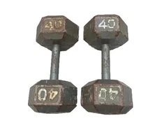 40 lb Hex Cast Iron Dumbbells USA SHIPS ASAP! 40 Total Used Hand Weight