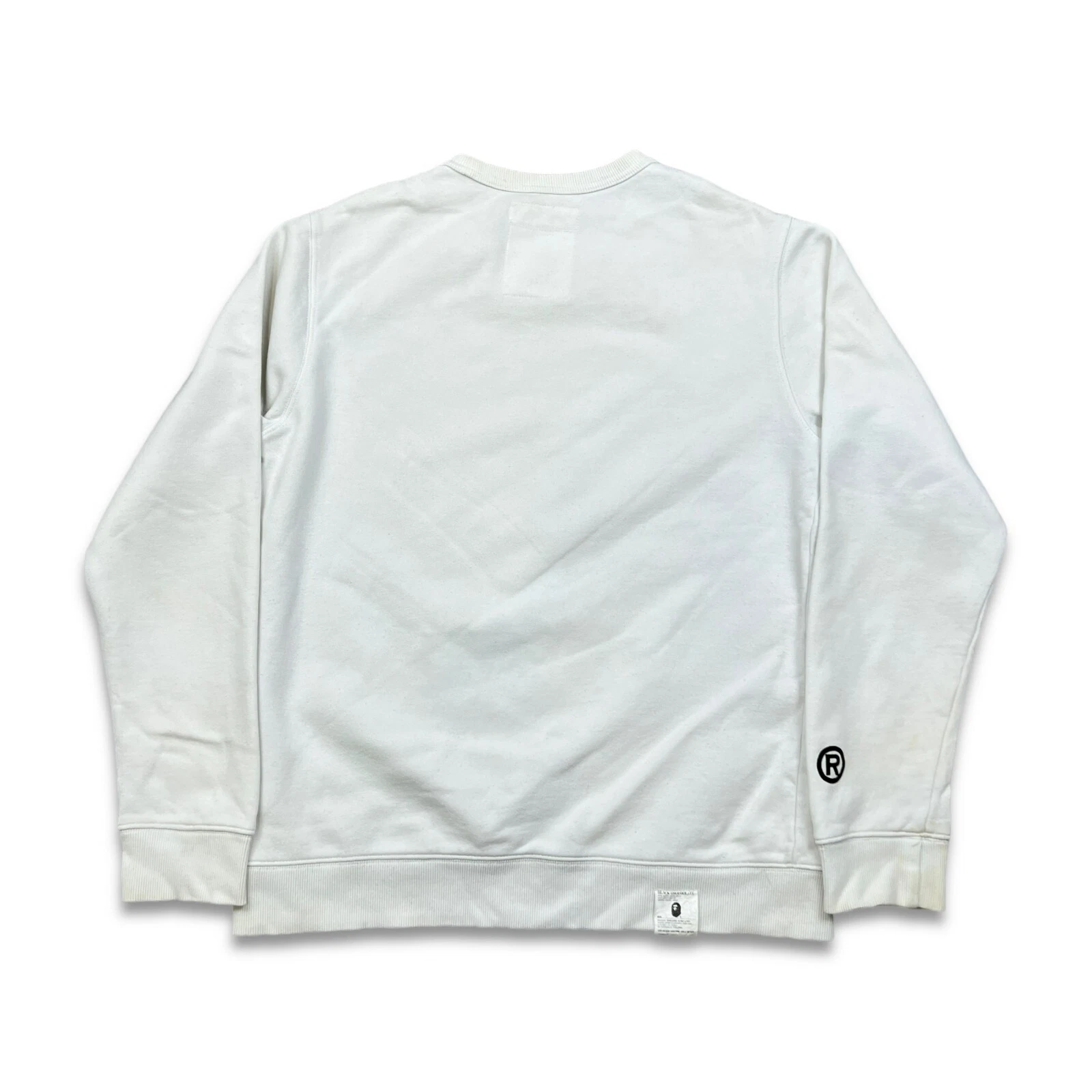 A BATHING APE (BAPE) Felpa BAPE x Chocoolate uomo media bianca pullover manica lunga girocollo