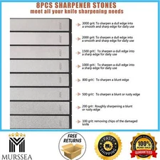 RUIXIN PRO 8Pc Diamond Knife Sharpening Stones for RX-008 RX-009 Fixed-Angle Kit