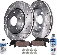 365mm Rear Drilled Rotors Ceramic Pads for 2009 - 2019 Cadillac CTS Chevy Camaro