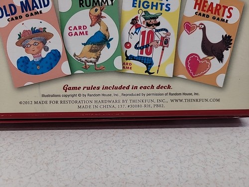 Children's Card Games Boxed Old Maid Rummy Crazy Eights Hearts ThinkFun Set of 4 - Picture 3 of 10