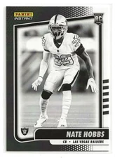 2021 Panini Instant Nate Hobbs Black & White Limited Print Rookie Card /2728