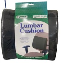 Essential Medical Supply Molded Lumbar Cushion w/Elastic Strap, Black