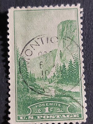 US Stamp Scott #740 ~ 1934 1c National Parks: Yosemite, California