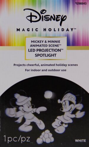 Disney Magic Holiday Mickey & Minnie Animated Scene LED Projection Spotlight NIB - Picture 2 of 2