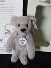 STEIFF Club 2005 4" Gray Teddy Bear Christmas NEW with Tag Box Certificate