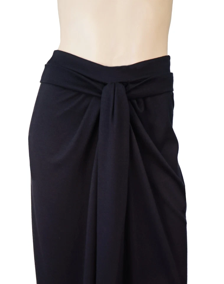 Maxi Falda JIL SANDER FR42 Cinturón Negro Viscosa Elastizada Jersey Drapeado Frontal Foto 3 de 4
