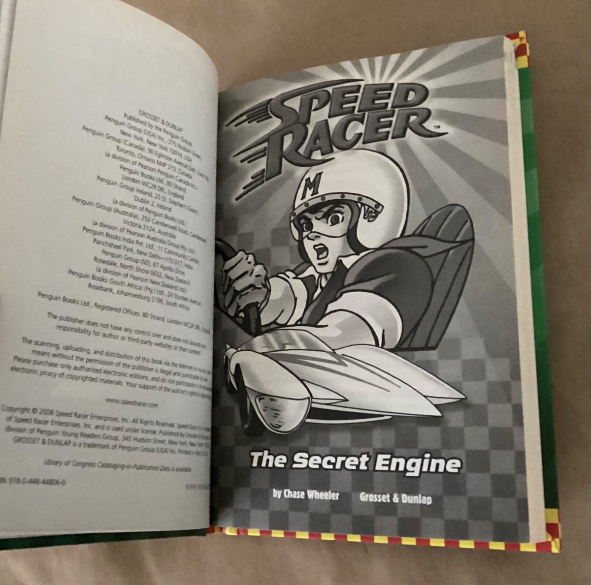 Speed Racer The Secret Engine hardcover book Chase Wheeler YA 1st