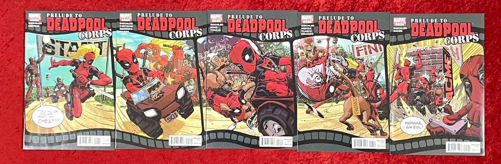 Prelude To Deadpool Corps #1-5 connecting set, 2010; 1st Dogpool & Kidpool!
