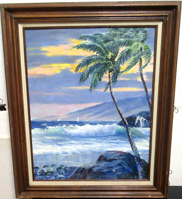 STEPHEN SANDS ''TRADE WINDS AT MAALAEA BAY'' ORIGINAL OIL ON CANVAS PAINTING 1986