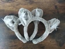 Great Wolf Lodge Ears Headbands Lot of 2 Brown/White Fuzzy
