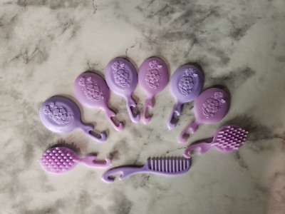 1970s 1980s Barbie Hand Mirrors Brushes Comb Purple Lavender Lot