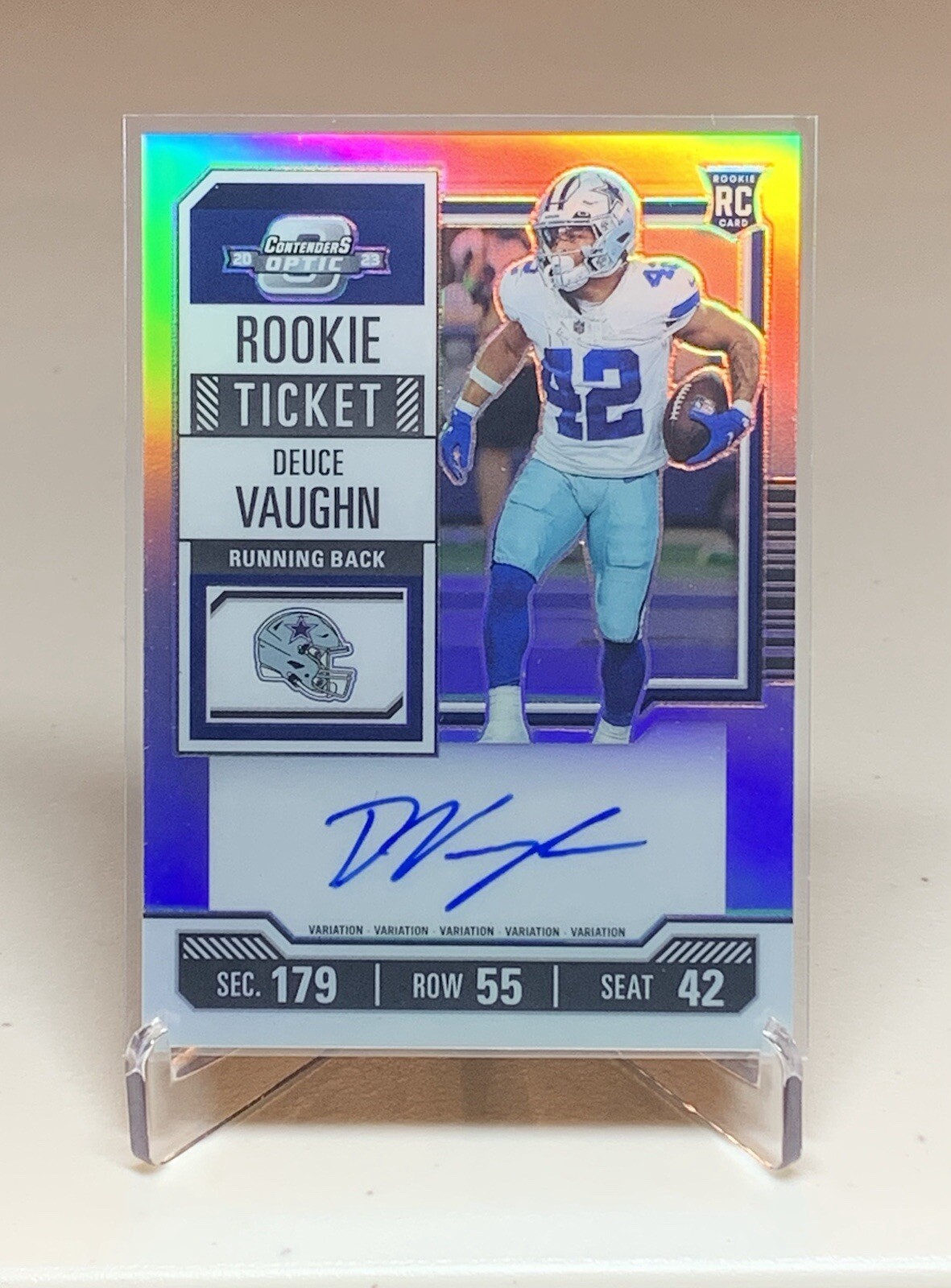 2023 Contenders Optic Deuce Vaughn Rookie Ticket Auto Variation Silver Prizm RC