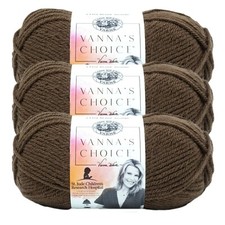  3 Pack Lion Brand Yarn 860-126 Vanna's Choice Yarn, Chocolate