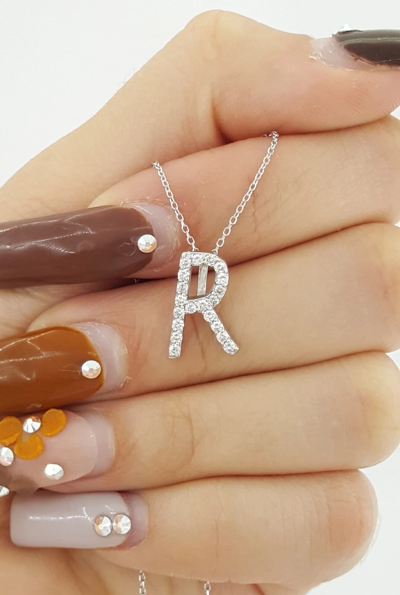 Diamond letter 2024 pendant necklace