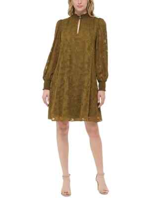 Tommy Hilfiger Petite Keyhole-Neck Long-Sleeve Dress $139 Size
