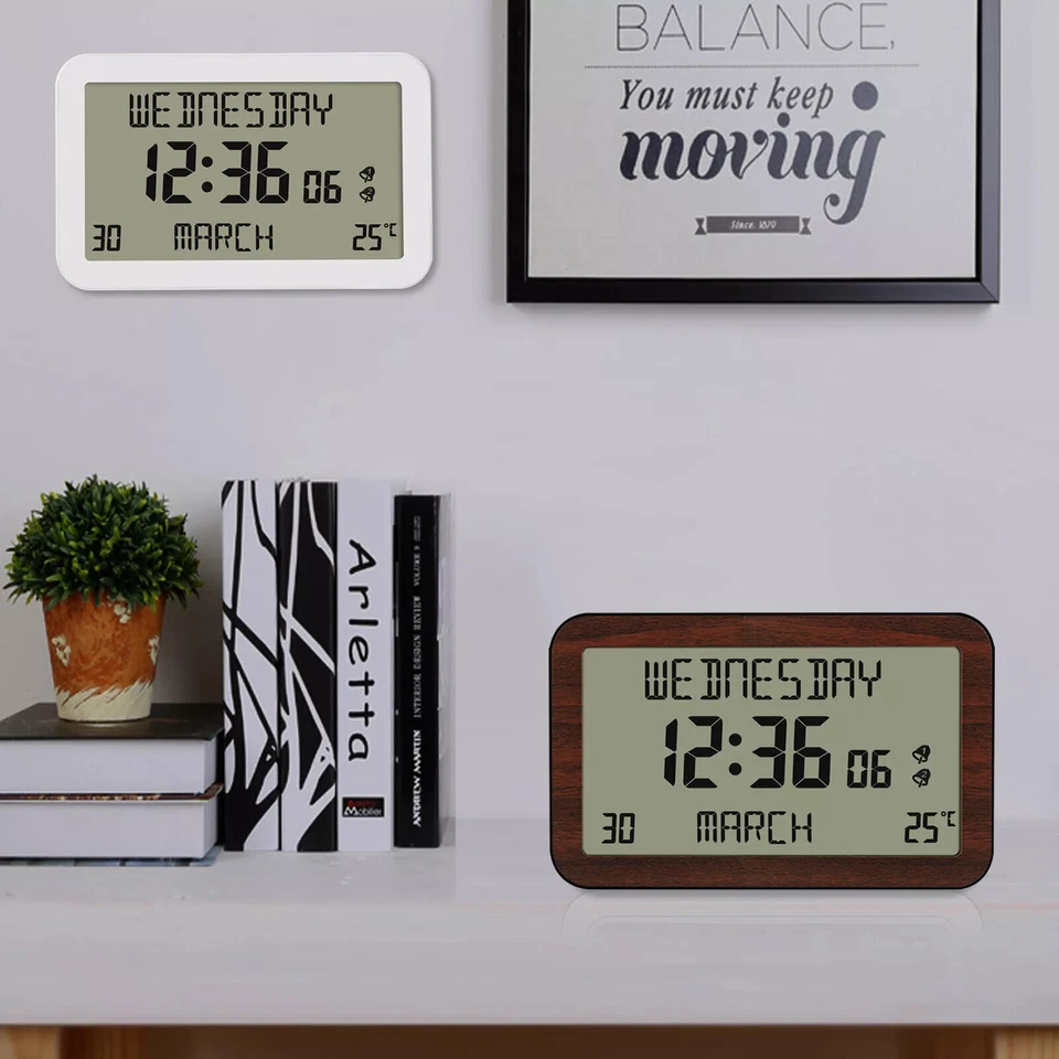 Portable Calendar Clock Displays Time Day Date Temperature Easy To Read - Image 4 of 4