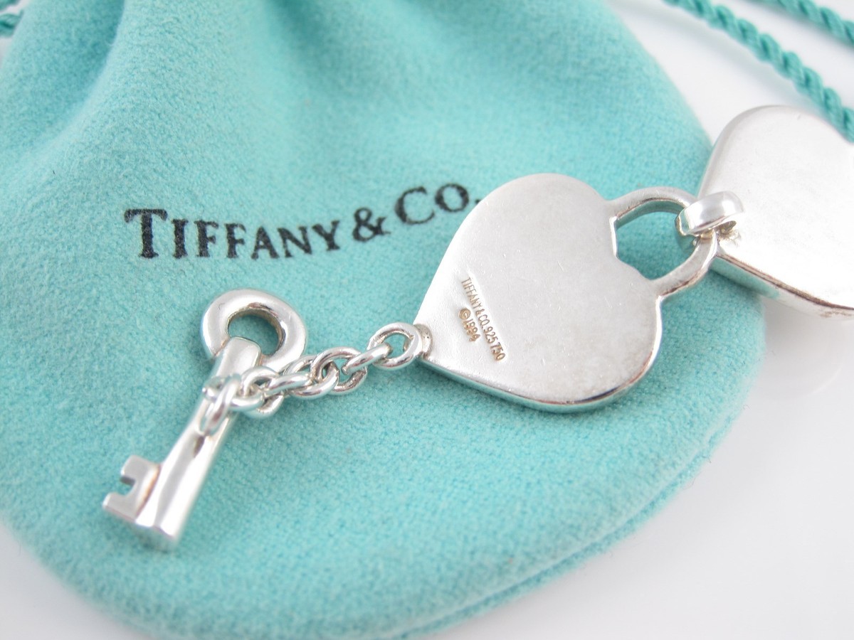 Tiffany & Co RARE VINTAGE Silver 18K Gold Heart Key Hole Tiffany & Co RARE VINTAGE Silver 18K Gold Heart Key Hole