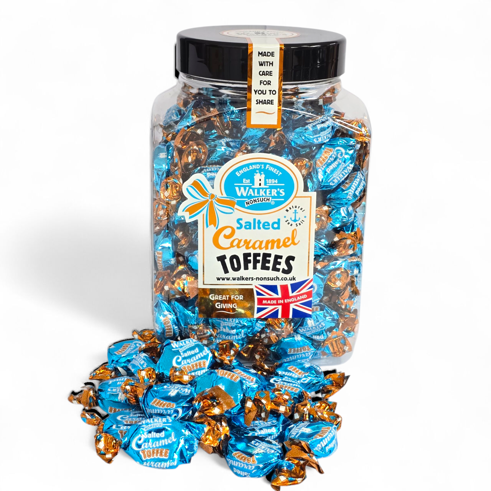 Walker's Nonsuch Salted Caramel Toffee Jar 1.25Kg Traditional Sweets Gift