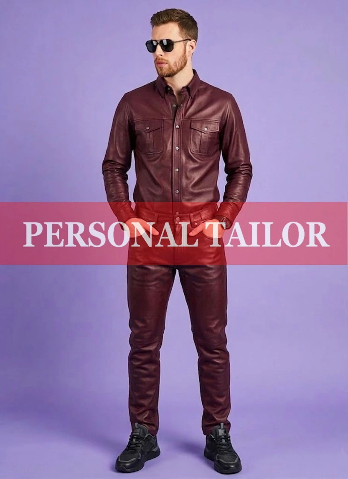 Men's 100% Lambskin Burgundy Leather Jeans Pant & Shirt Chest Pockets Style
Opens in a new window or