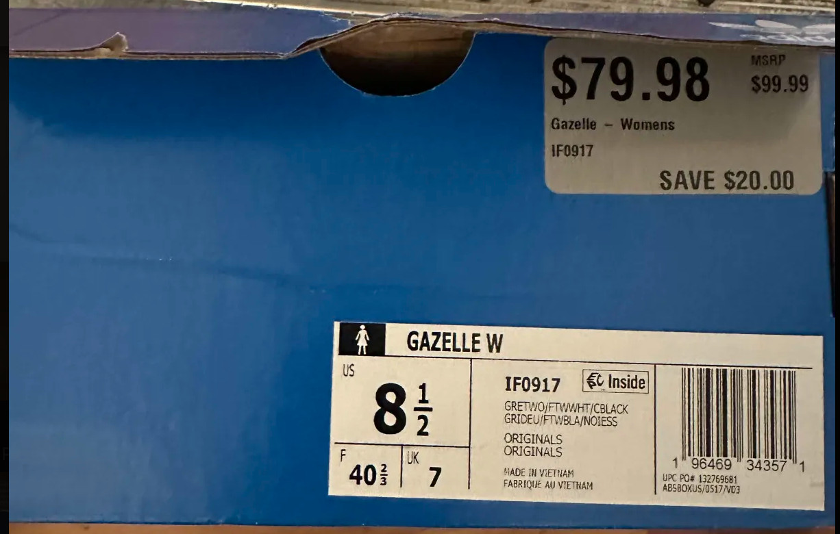 Size 8.55 - Adidas Gazelle Grey White W thumbnail 2