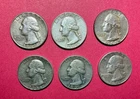 Lot Of 6  90% Silver Washington Quarters Various As Shown In Photo