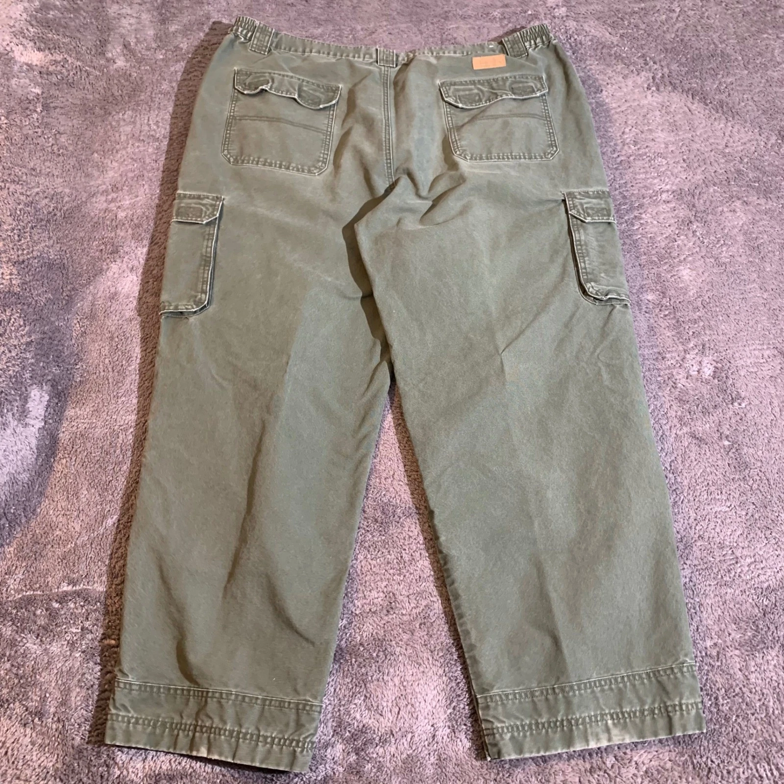 Cabelas Trail Hiker Mens Cargo Pants Olive Green Canvas Elastic Waist 44x32
Opens in a new window or
