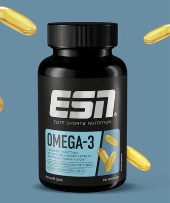 ESN OMEGA 3 Fischöl Fettsäuren 60 Kapseln Neu