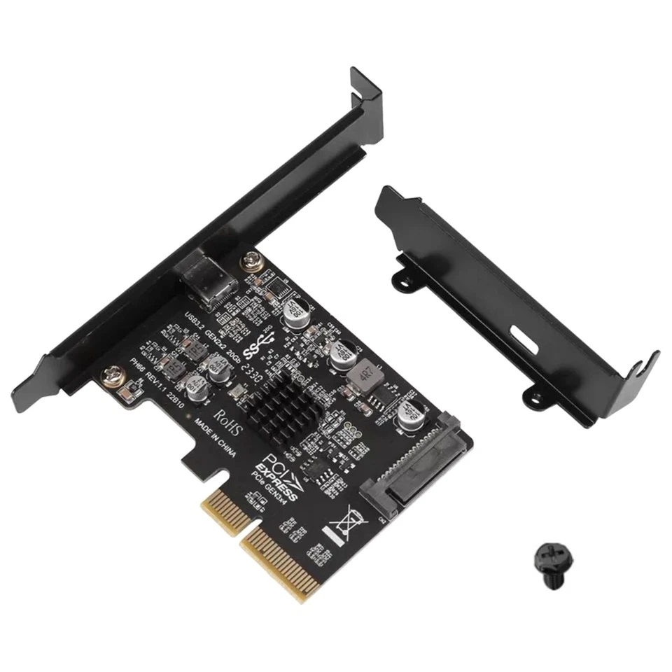 New PCIE to Type-C USB 3.2 Gen Expansion Card Accessories PCI-Express 4X 20Gbps - Image 2 of 4